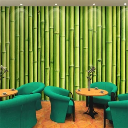 custom garden bamboo wallpapers for living room Restaurant large green wallpaper home decoration art mural 3D Wall stickers