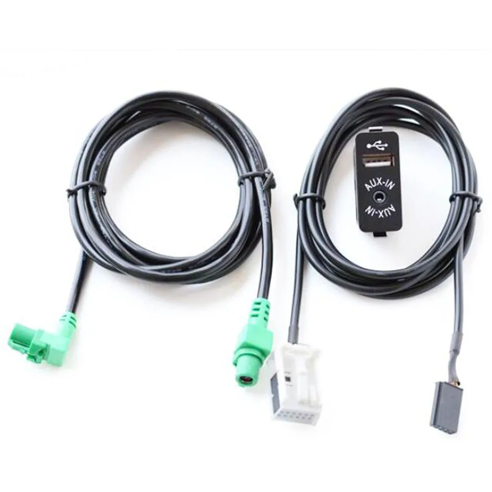 Przełącznik USB Aux + adapter kabla do BMW E60 E61 E63 E64 E87 E90 E70 F25 F01 F02 F03 F04 F12 F13