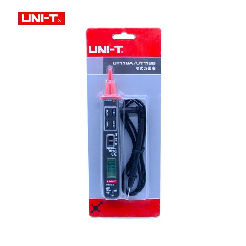 مقياس متعدد رقمي من نوع UNI-T-Pen ، UT118 ، العد ، المسح التلقائي ، وظيفة EF ، مقياس السعة المقاومة ، تيار متردد ، كاشف الجهد المستمر