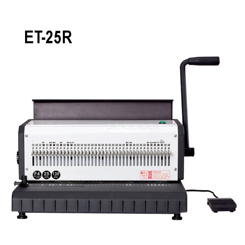 

ET-25R Manual Spiral Double Wire Binding Machine 40 Round Shape 4.5mm Punching Hole File Book A4 Paper Binder Puncher Machine