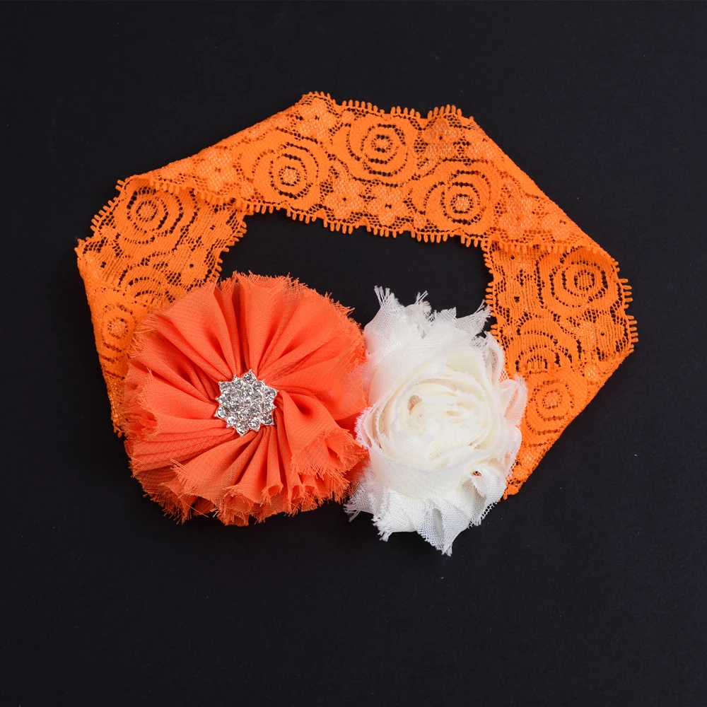 Cinturón de flores con diadema de flores para niña y mujer, cinturón de maternidad, faja de satén naranja para boda, 1 Juego