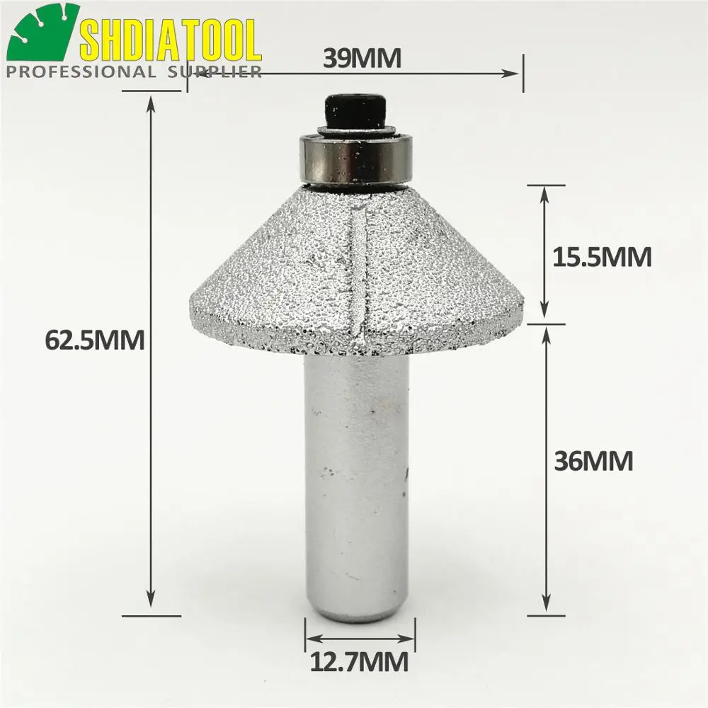 SHDIATOOL No.16 Cone Type Brazed router bits with 1/2\