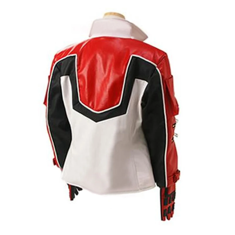 Leo Cosplay blanco rojo disfraz para hombre top y abrigo con bufanda y guantes 11