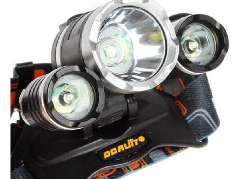 Head light 3x CREE XM-L XML T6 LED 5000Lm 3T6 Rechargeable Headlamp + 2x 18650 Battery + Charger + Car Charger