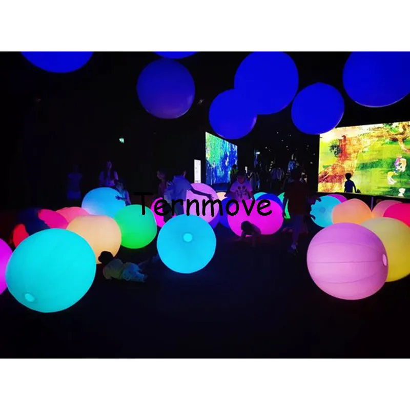 Balão de led para praia, bateria recarregável, balão decorativo que muda de cor, teto, iluminação inflável, para jogos aquáticos