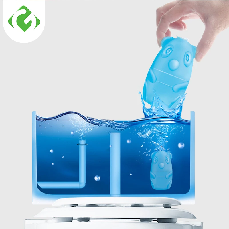 1Pc Cute Blue Bear Toilet Cleaner Magic Automatic Flush Toilet Cleaner Helper Blue Bubble Cleaning Deodorizes Bathroom 60 Days U view 2