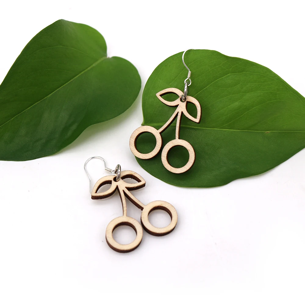 DIY Blank Wood Laser cut Earring Accesory Natural wood earrings Accessory (Wood Part Only )