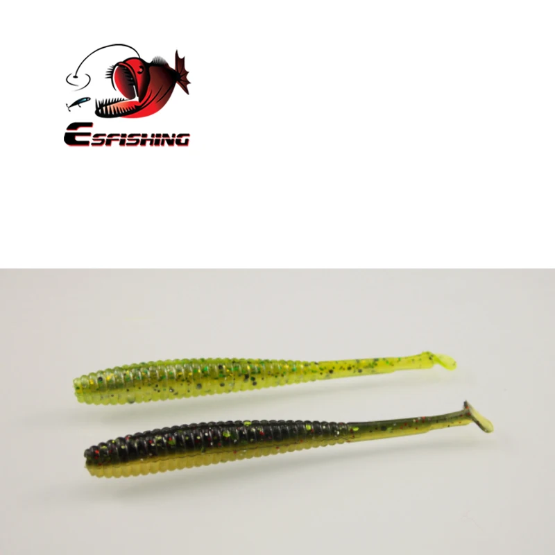 ESFISHING Soft Lures Fishing Bait I Shad Tail 10pcs 70mm Sea Silicone Plastics Wobblers Pesca Feeder PVA Mini T tail Bass Pink