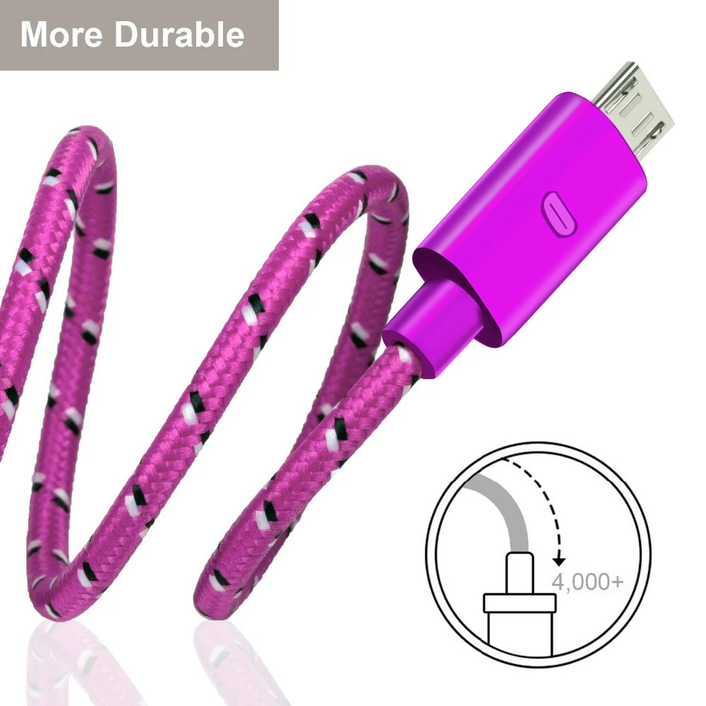 OLAF Micro USB Cable 1m 2m 3m Nylon Braided Fast Charging Cable For Samsung S7 Xiaomi LG Huawei Tablet Android USB Charger Cord