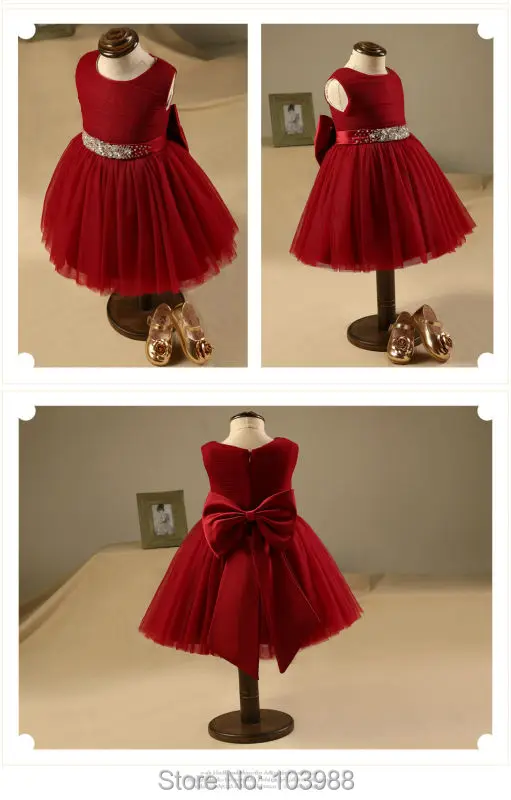 

A line Flower Girl Dresses O-neck Beads Crystal Pageant Dress Kids Communion Gown bridesmaid wedding Birthday gift