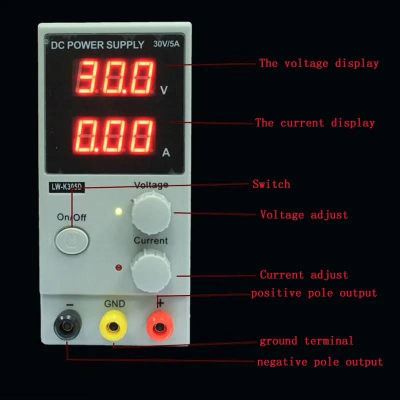 Регулируемый источник питания постоянного тока 30V10A, однофазный фотоэлектрический