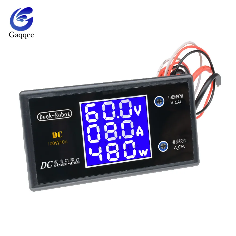 LCD Digital Voltmeter Ammeter Wattmeter Voltage Current Power Meter Volt Detector Tester Monitor 48V 60V 72V DC 0-100V 10A 1000W