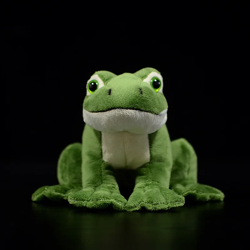 Cute Green Frog Real Life Plush Toy  High Fidelity Simulation Stuffed Plushie Soft Mini Animal Doll Birthday Christmas Gift