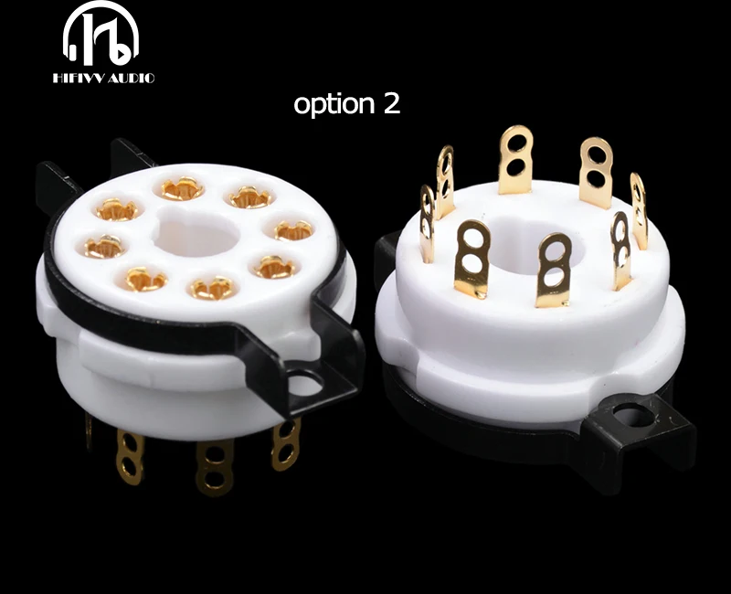 EIZZ 8 pin tube holder ceramic gold-plated bipolar PCB socket tube KT88 6SN7 6V6 KT66 upgrade Tube power Amplifiier