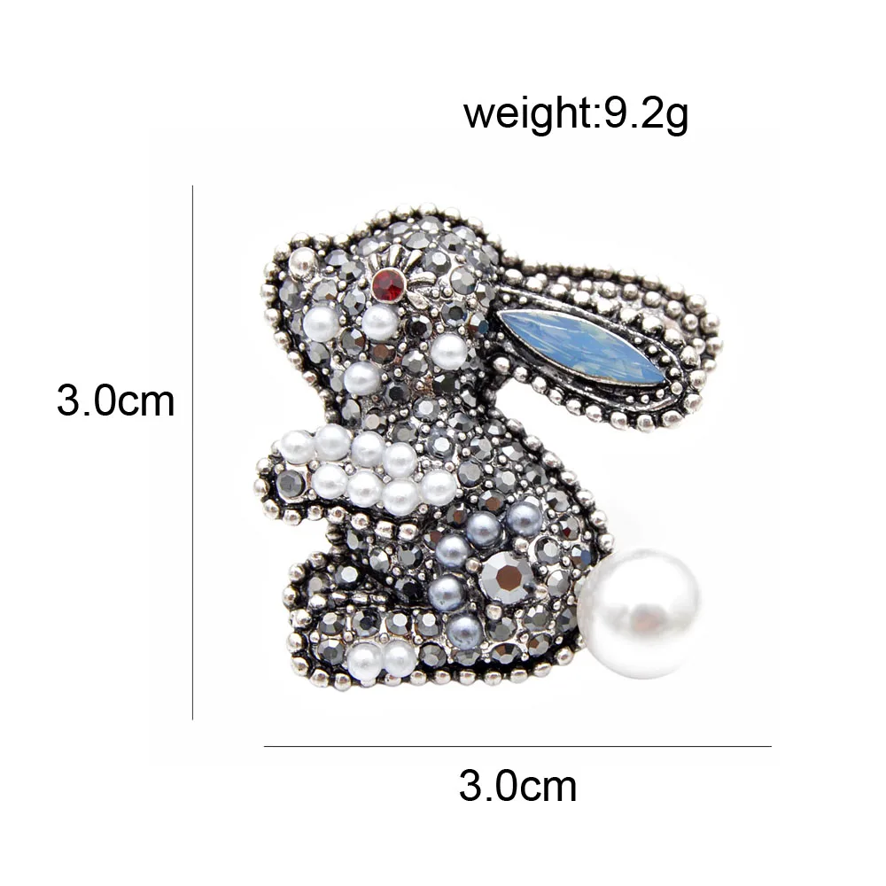 CINDY XIANG New Arrival 2 Colors Choose Rhinestone Rabbit Brooches For Women Kids Pins Cute Carton Style Bonny Good Gift