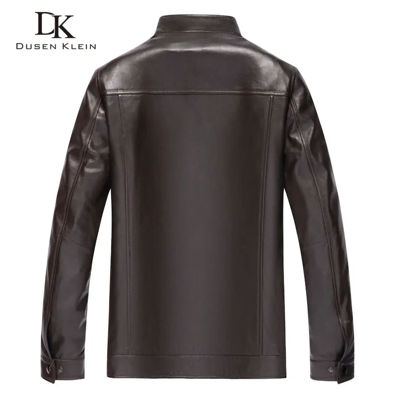 Dusen Klein Men Genuine Leather Jacket Winter Warm Coat Sheepskin+Mink Fur Collar+Duck Down Liner Z17003