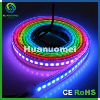 2m/lot,144leds/m,Black PCB SMD5050 RGB waterproof full color flexible led strip light 5V