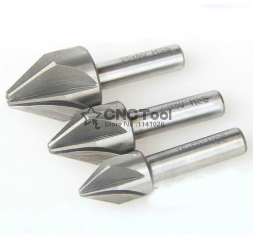 1pcs 6mm-50mm 60 Degree HSS Chamfer Cutter Chamfering Drilling Mill Drill Set Milling Cutting Tool(6/8/10/16/20/25/30/40/50mm)