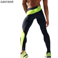 GANYANR Marca In Esecuzione Collant Uomini Skins Compressione Fitness Crossfit Training Gym Legging Sport Jogging Yoga Athletic Pantaloni