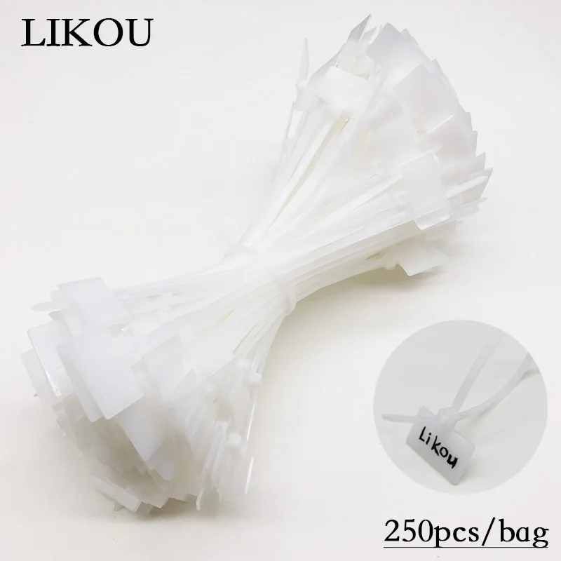 

Label cable ties wholesale 4X150mm Plastic self-locking Cable Label Mark Tags 250PCS/bag white