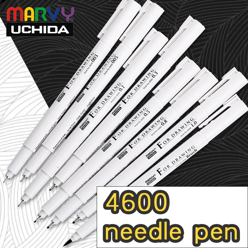 Marvy pen Sketch Line 003/005/0.1/0.2/0.3/0.4/0.5/0.6/0.7/0.8/1.0mm/Brush Water Resistant Drawing Pen Comic Painting Supplies