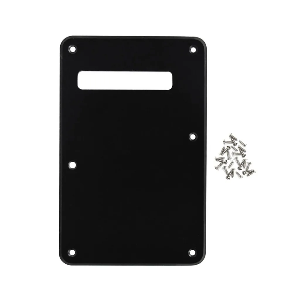 NEW Black 1Ply ST Guitar Back Plate Tremolo Cover Scratch Plate with Screws