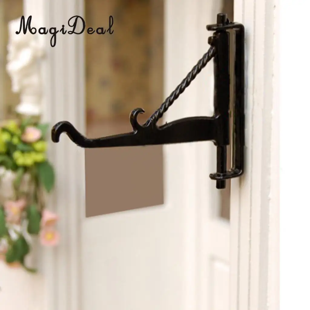 MagiDeal 1:12 Scale Dollhouse Miniatures Black Metal Plant Hook Hanger Furniture Accs for 1/6 Scale Dolls