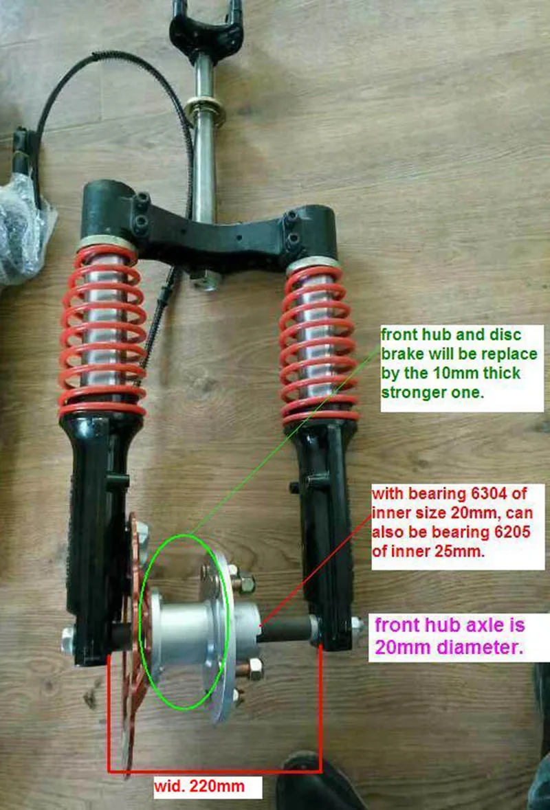 Heavy duty top quality front fork absorber suspension with the support standpipe and nice quality bearings all a compatible set