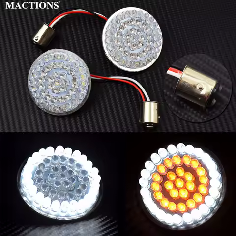 Motorcycle 2" Bullet Style 1157 Turn Signal Light LED Panel For Harley Sportster 883 1200XL Softail Dyna 11-17 Touring Tri Glide