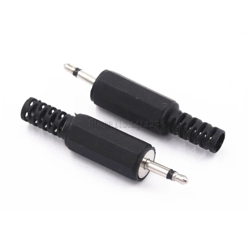 10Pcs 2.5MM Headphone Plug 2 Pole Mono Audio Video Welding Line For Headphone Socket