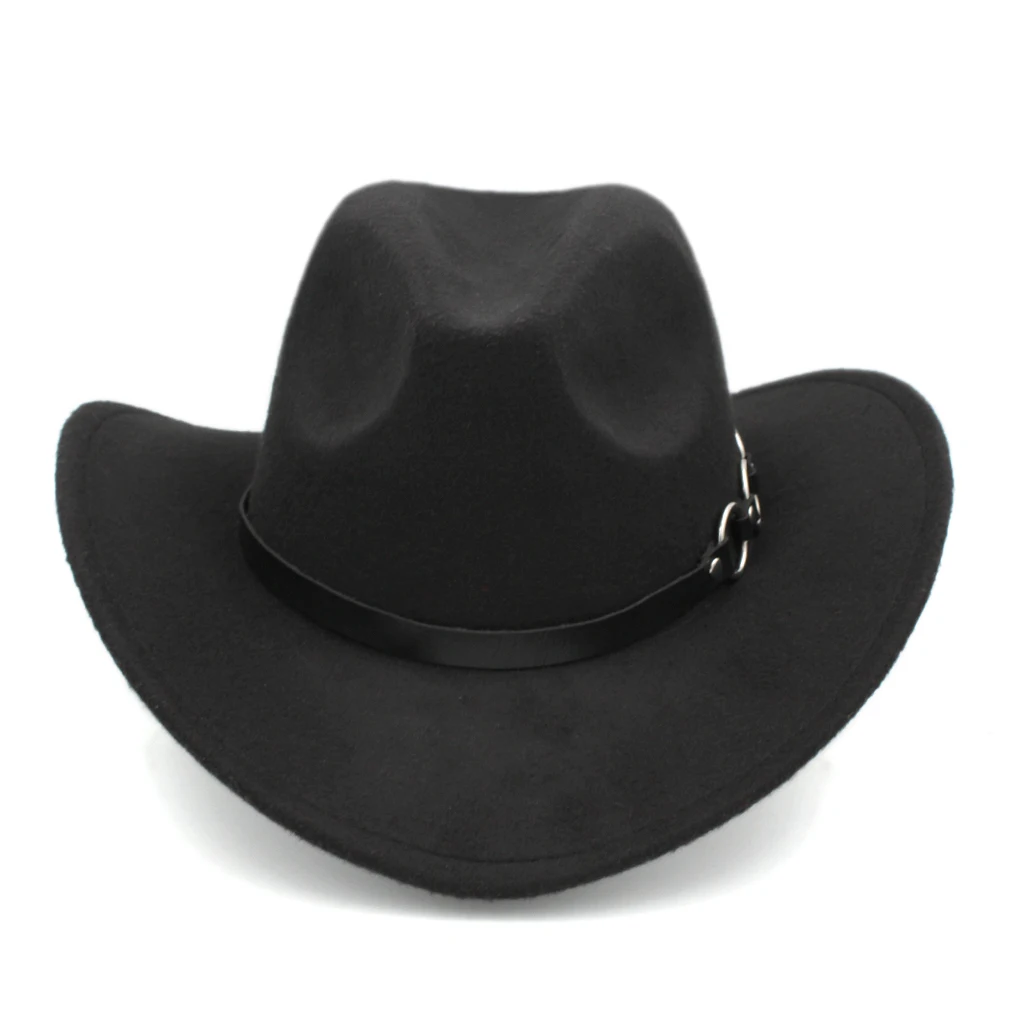 Mistdawn Fashion Western Cowboy Riding Hat Cowgirl Cap Cattleman Party Jazz Hat Wide Brim O Rings Leather Band Size 56-58cm