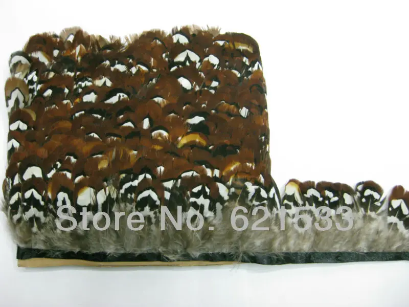 

10 ярдов/лот! Высота около 6 см, натуральный белый и коричневый Ривз, бахрома из перьев фазана, отделка фазана