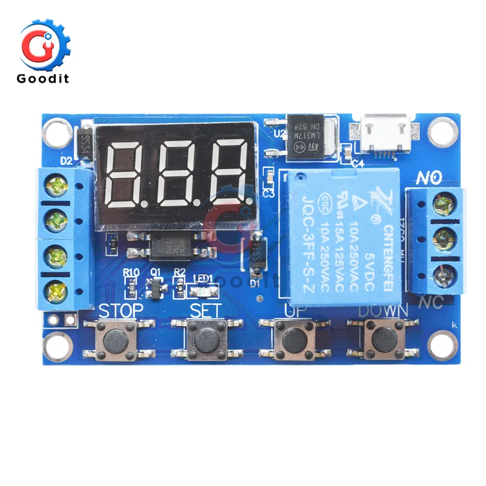 DC 5V 12V 24V  Support Micro USB 5V LED Display Automation Cycle Delay Timer Control Off Switch Delay Time Relay Delay WS16