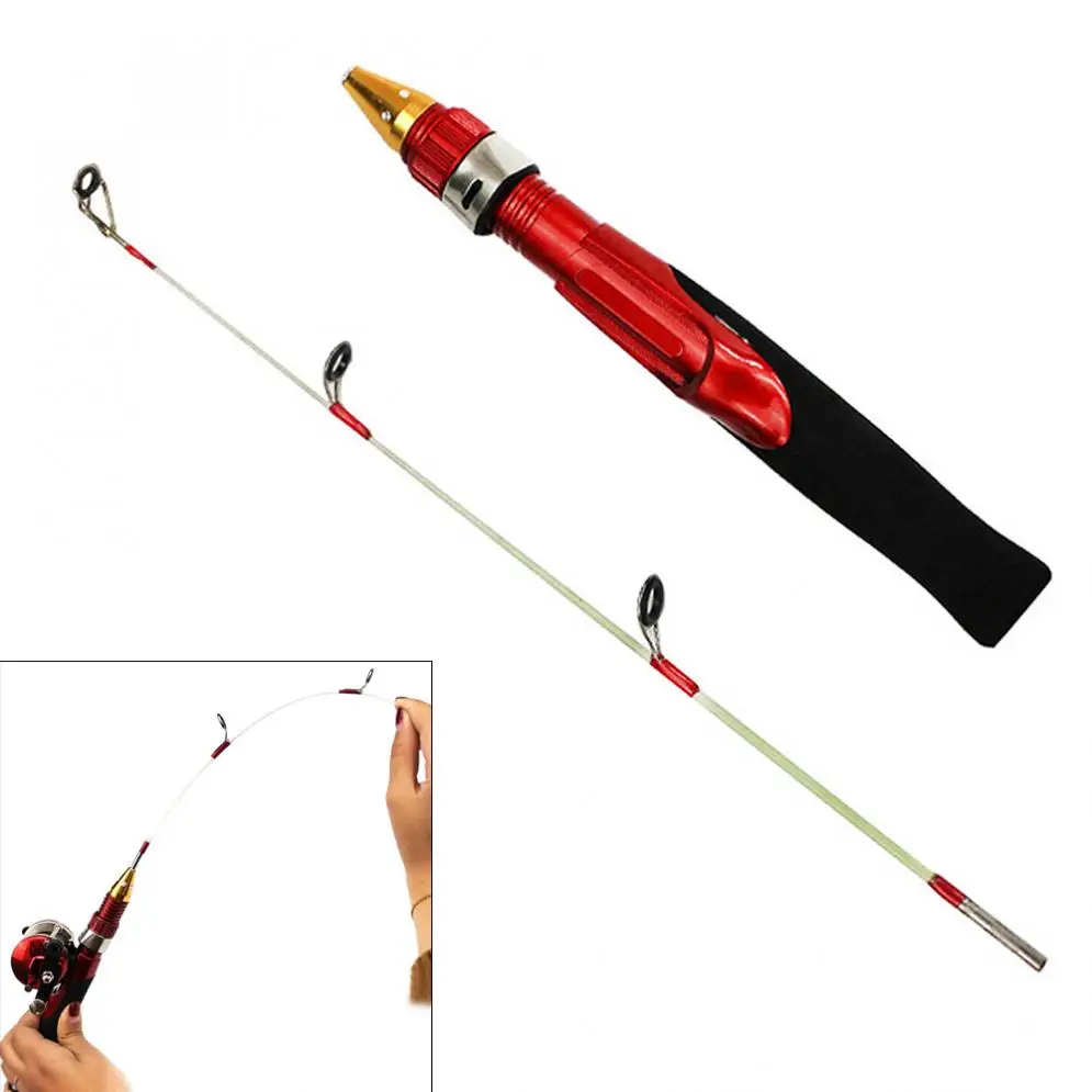 Canna da pesca invernale leggera da 50cm 2 sezioni Mini gamberetti gamberetti