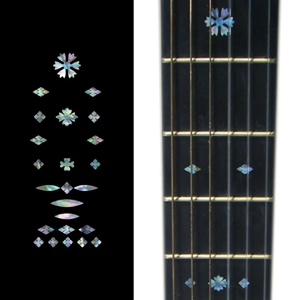 Fretboard Markers Inlay Sticker Decals for Guitar & Bass - Vintage Snowflakes