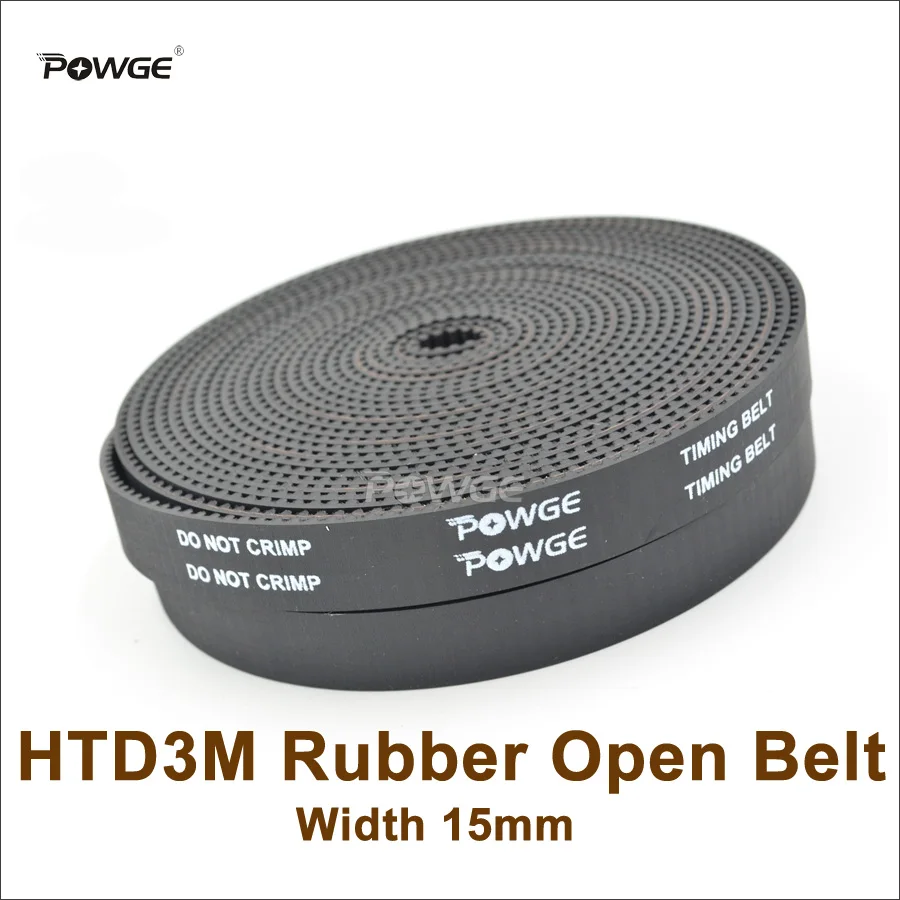 

POWGE 50meters 3M Synchronous Belt Width=15mm 3M-15 Rubber HTD3M Open Ended Timing Belt For Laser Machine High Quality 3M 15