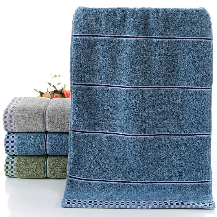 34*75cm Plaid Men Women Hair Face Hand Towel Cotton toallas High Quality Face Wash Cloth Absorbent Home Shower Bathroom Towels