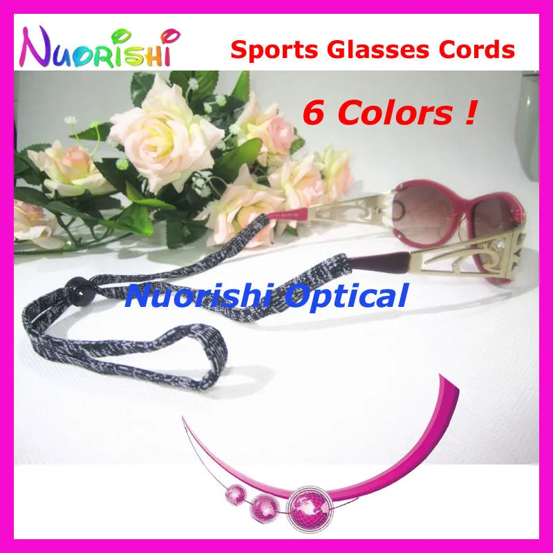 6/30/60pcs Fashion 6 Colors Cotton Sports Elastic Eyewear Glasses Sunglasses String Chain Cords Lanyard Free Shipping L658