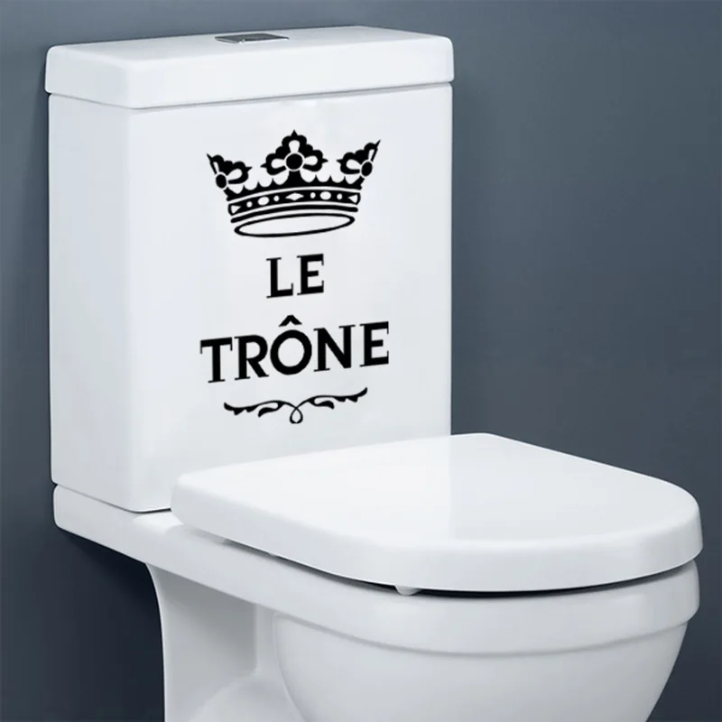 French Stickers Le Trone WC Vinyl Wall Decal Toilet Wall Decor Art Wallpaper Poster Home Decor House Decoration 24 cm x 35 cm