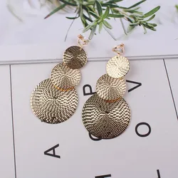 JIOFREE Long Metal Clip on Earrings For Women Vintage Earrings Without Piercing Ear Clip