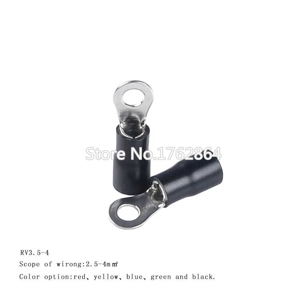 100PCS/LOT Insulation terminal wiring cold pressed terminals o type pre-Insulated RV3.5-4/5/6 aislamiento terminal