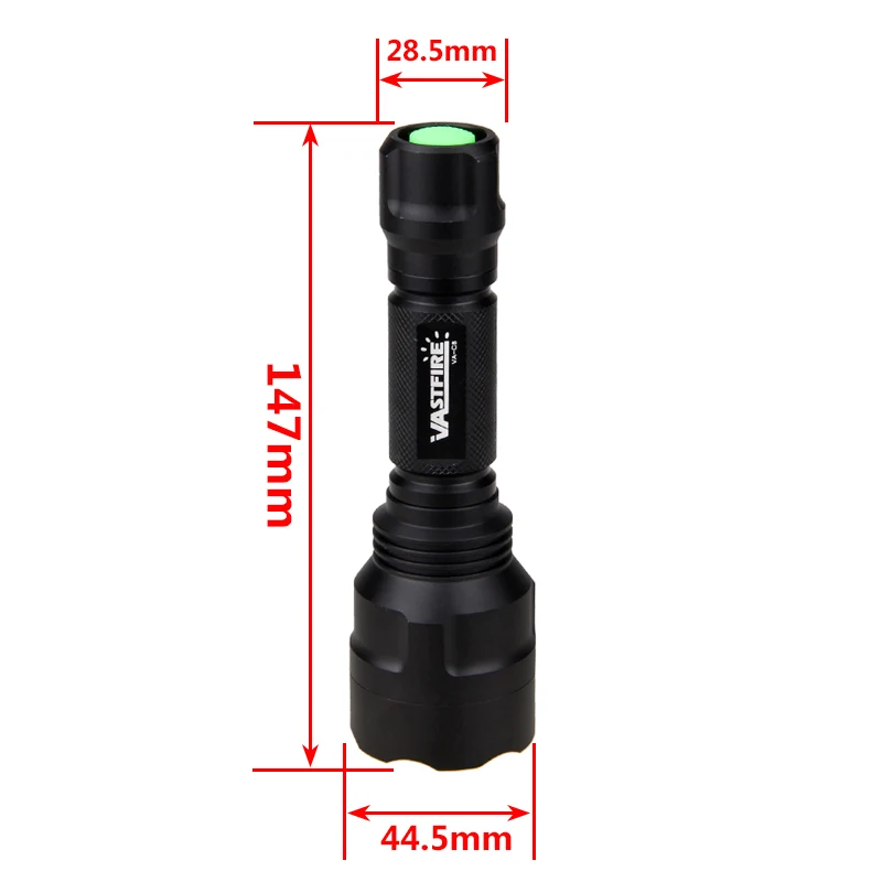 Tactical Light Green/Red/White LED Hunting Flashlight Torch Lamps Light Outdoor Multicolor Torch by 18650 Battery No Battery