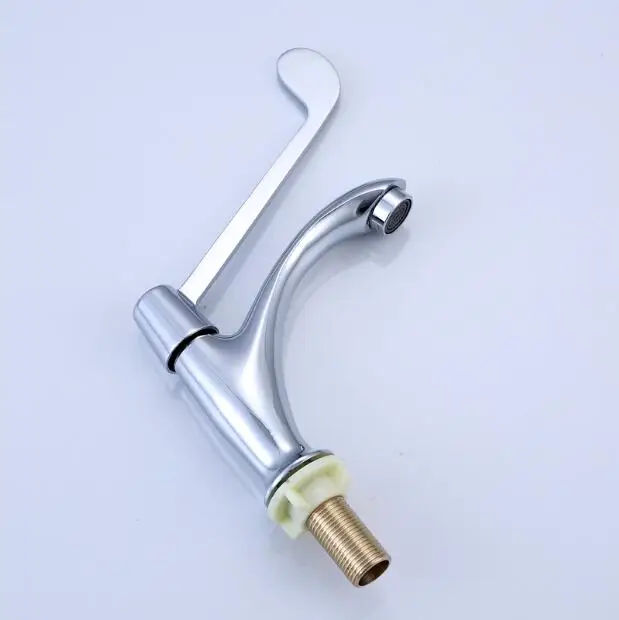 high quality Chrome Finish brass single Cold  long handle hospital basin faucet tap