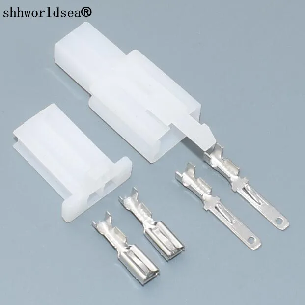 

shhworldsea 5set Free Shipping Motorcycle Car Scooter Boat Male Female 2 Way 2p 2.8mm Terminal auto socket Connector plug