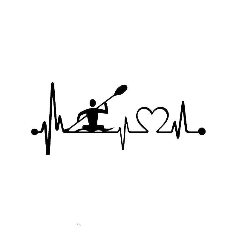 

14.5cm*6cm Personality Heartbeat Lifeline Kayak Fashion Creative Car Stickers S2-0406