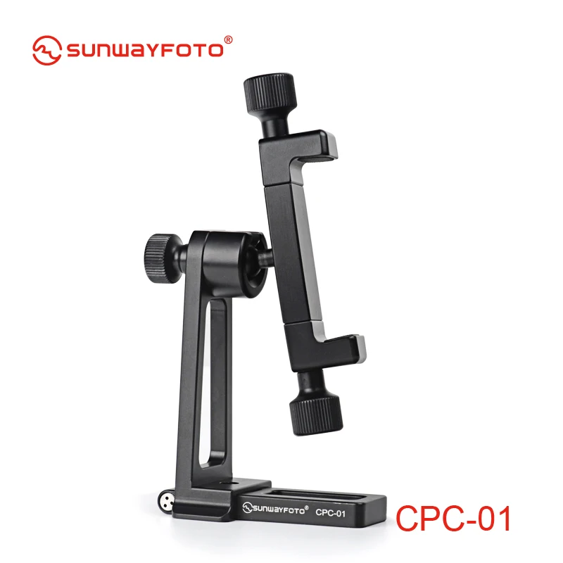 SUNWAYFOTO CPC-01 Cell Phone Clamp Tridpod Stand Smartphone Clamp Adapter with  Arca Swiss Plate