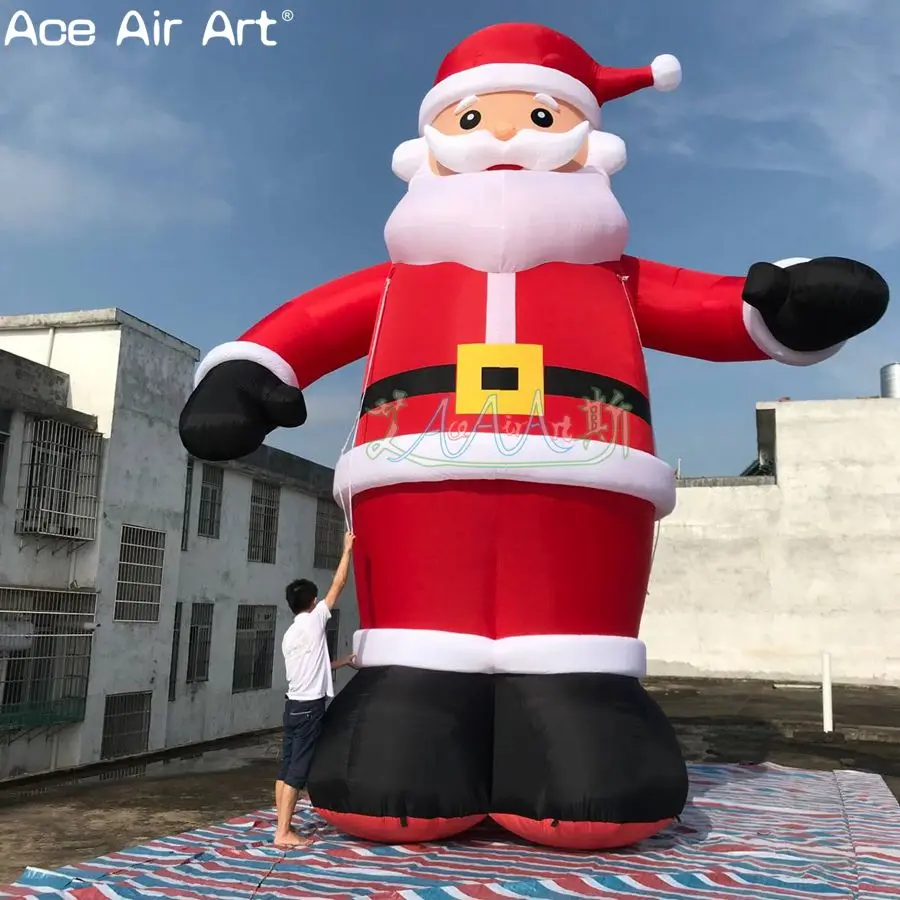 High Quality 6m H Giant  Inflatable Christmas Santa Claus Different Style Standing Father Christmas Model Without Lights