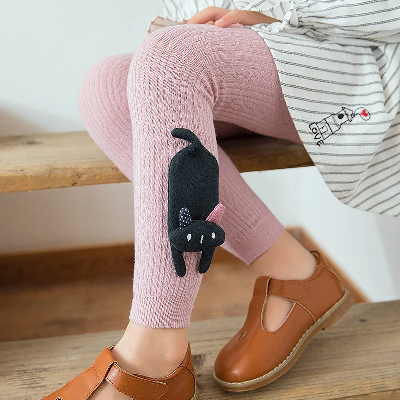 Spring Autumn Cotton Baby Tights Toddler Kids Girls Cute Cats Pantyhose Kids Child Tights for Girl Knit Baby Stockings 1-8T 2022