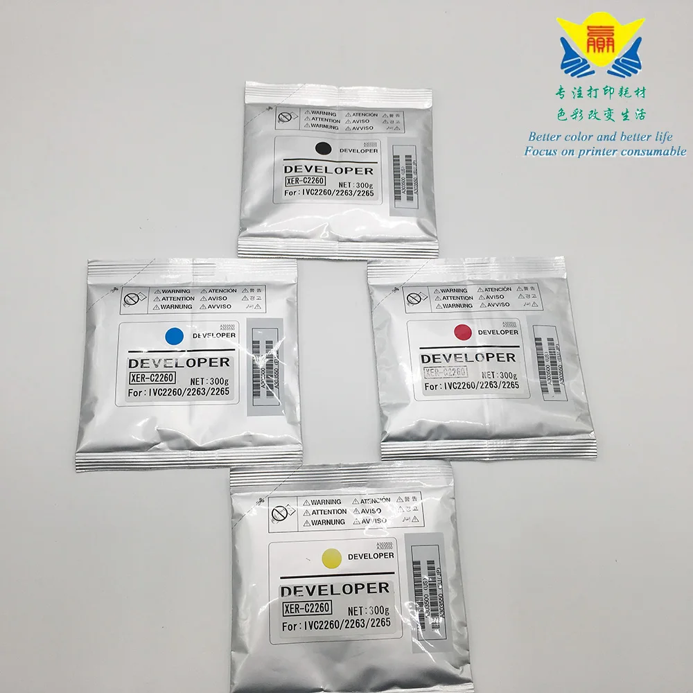 

JIANYINGCHEN Compatible color Developer powder for Xeroxs DC-IV C2260 C2263 C2265 laser printer copier (4bags/lot) 300g per bag