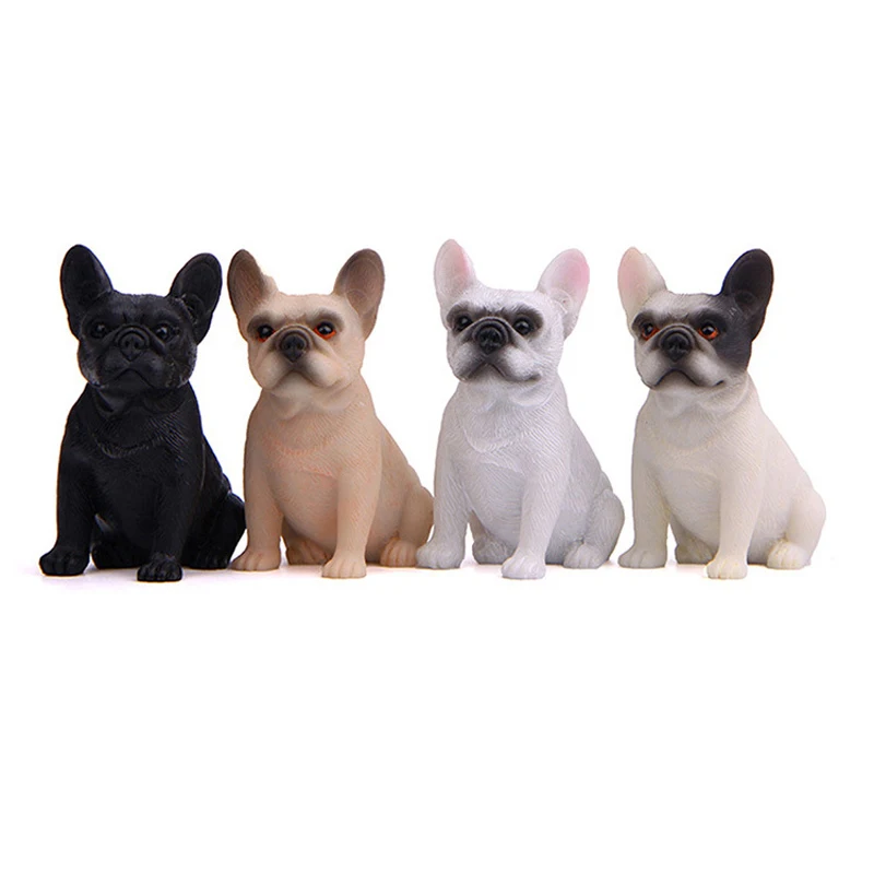 4pcs/lot  Kawai 6.6cm Bulldog Model Car Ornament Toys Resin Zakka Bulldog Corgi Figure Toys Home Decor Ornaments